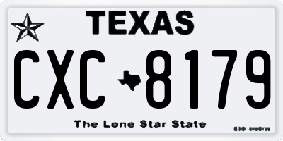 TX license plate CXC8179