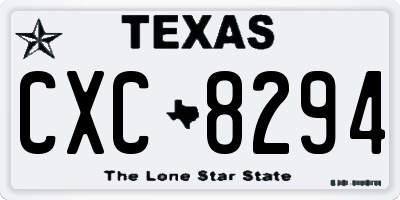 TX license plate CXC8294