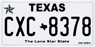 TX license plate CXC8378