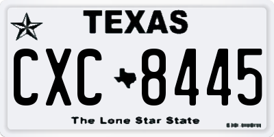 TX license plate CXC8445