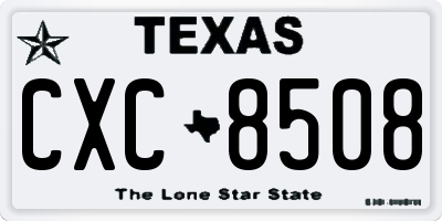 TX license plate CXC8508