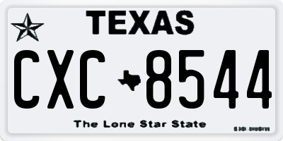 TX license plate CXC8544