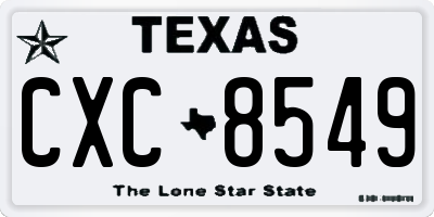 TX license plate CXC8549