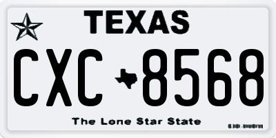TX license plate CXC8568