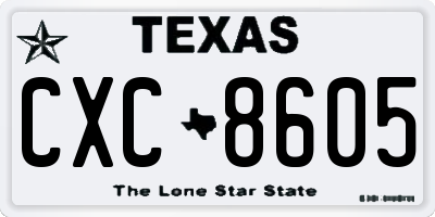 TX license plate CXC8605