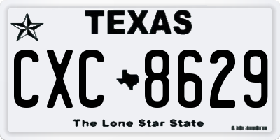 TX license plate CXC8629