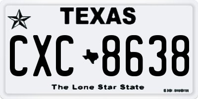 TX license plate CXC8638