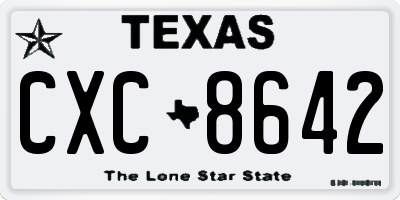 TX license plate CXC8642