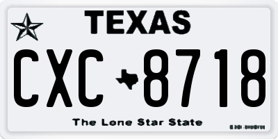 TX license plate CXC8718