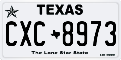 TX license plate CXC8973