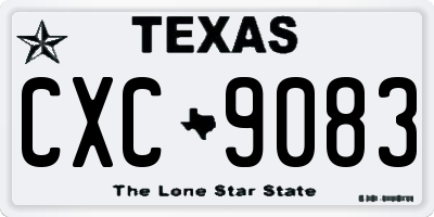 TX license plate CXC9083