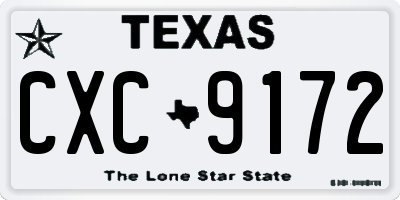 TX license plate CXC9172