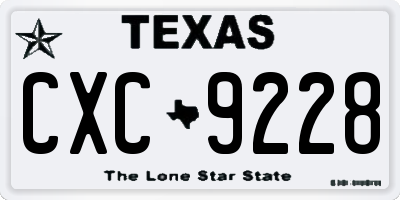 TX license plate CXC9228