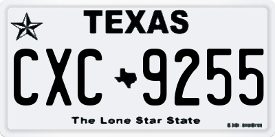 TX license plate CXC9255