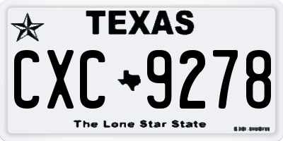TX license plate CXC9278