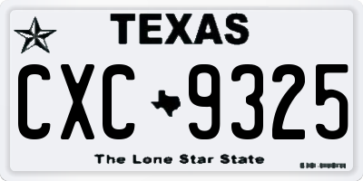 TX license plate CXC9325