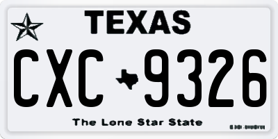 TX license plate CXC9326