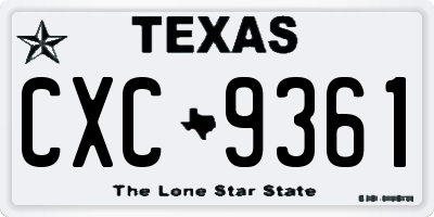 TX license plate CXC9361