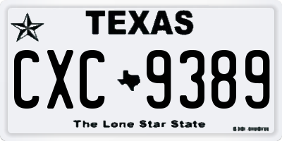 TX license plate CXC9389