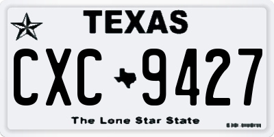 TX license plate CXC9427