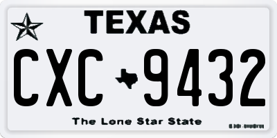 TX license plate CXC9432