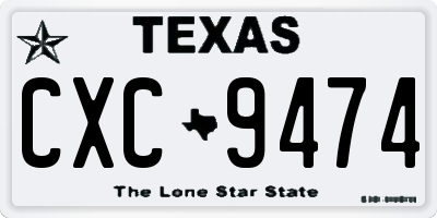 TX license plate CXC9474