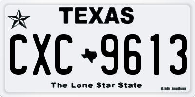 TX license plate CXC9613