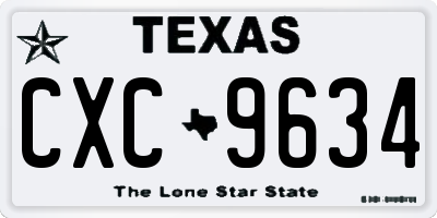 TX license plate CXC9634