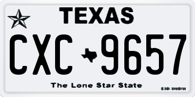 TX license plate CXC9657