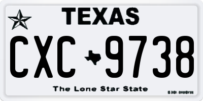 TX license plate CXC9738