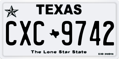 TX license plate CXC9742