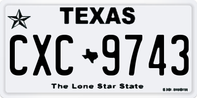 TX license plate CXC9743