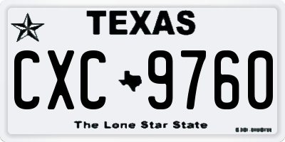 TX license plate CXC9760