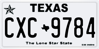 TX license plate CXC9784