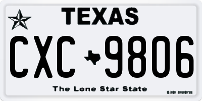 TX license plate CXC9806