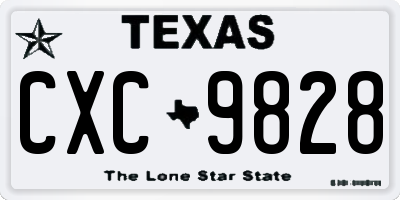 TX license plate CXC9828