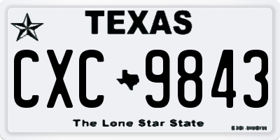TX license plate CXC9843