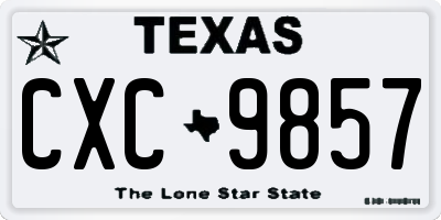 TX license plate CXC9857