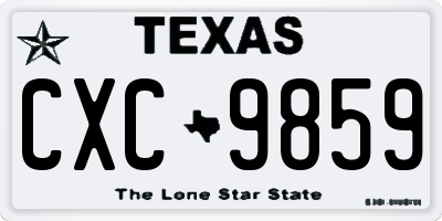 TX license plate CXC9859