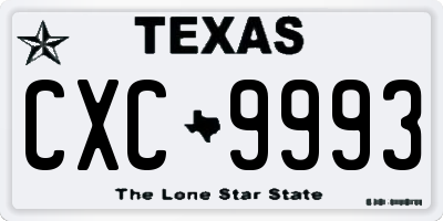 TX license plate CXC9993