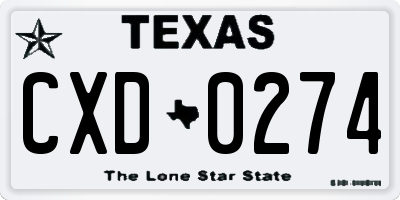 TX license plate CXD0274
