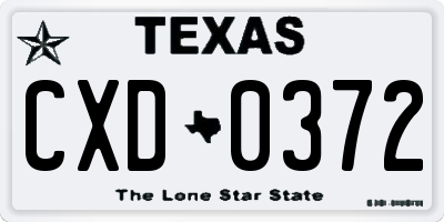 TX license plate CXD0372