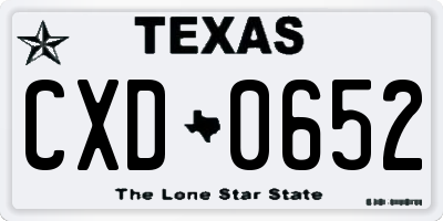 TX license plate CXD0652