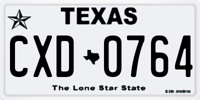 TX license plate CXD0764