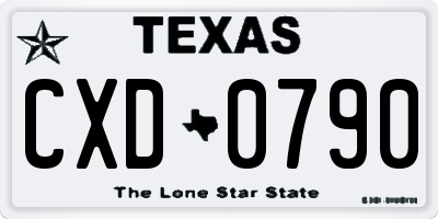 TX license plate CXD0790