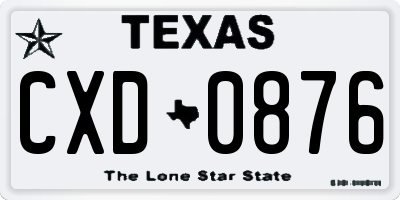 TX license plate CXD0876