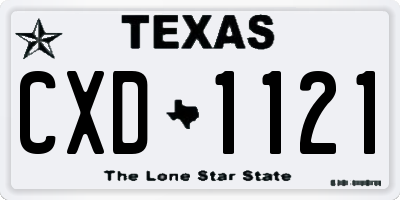 TX license plate CXD1121