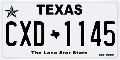 TX license plate CXD1145