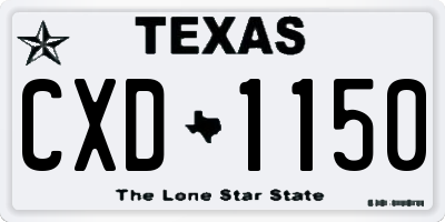 TX license plate CXD1150