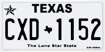 TX license plate CXD1152